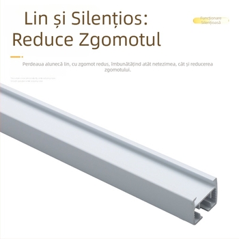 Șină electrică pentru perdele cu rulmenți, șine drepte din aliaj de aluminiu îngroșat, montaj pe plafon și accesorii pentru perdele