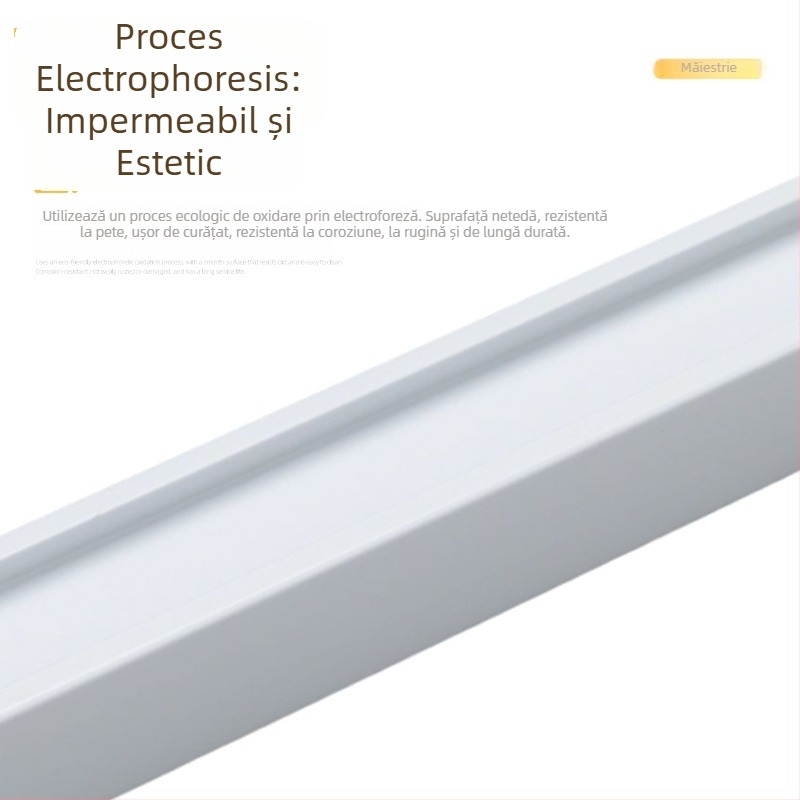 Șină electrică pentru perdele cu rulmenți, șine drepte din aliaj de aluminiu îngroșat, montaj pe plafon și accesorii pentru perdele