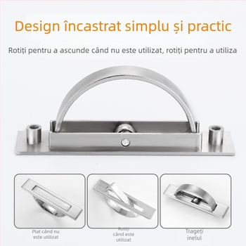 Mâner pentru ușă de dulap din aliaj de zinc, stil Tatami, minimalist modern, încastrat, cu mecanism rotativ