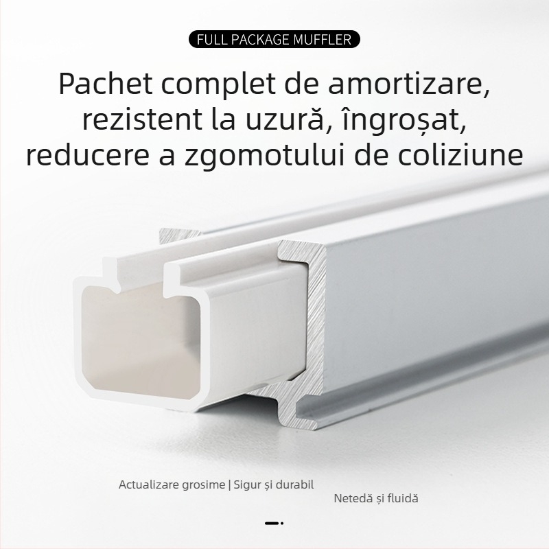 Șină pentru perdele din aliaj de aluminiu 3,2 mm, silențioasă, cu scripă, șină dreaptă — Zhangsuju