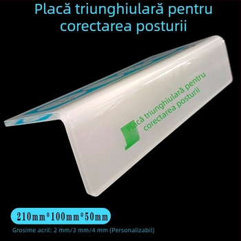 Placă triunghiulară din acrilic pentru poziționarea corectă a încheieturii, corector împotriva îndoirii încheieturii, instrument dedicat antrenamentului de caligrafie