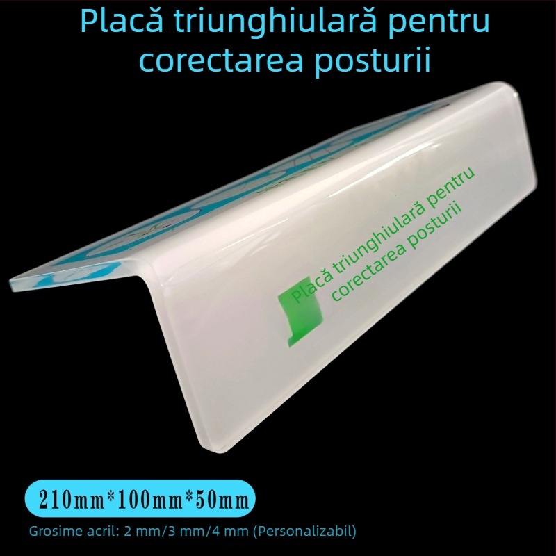 Placă triunghiulară din acrilic pentru poziționarea corectă a încheieturii, corector împotriva îndoirii încheieturii, instrument dedicat antrenamentului de caligrafie