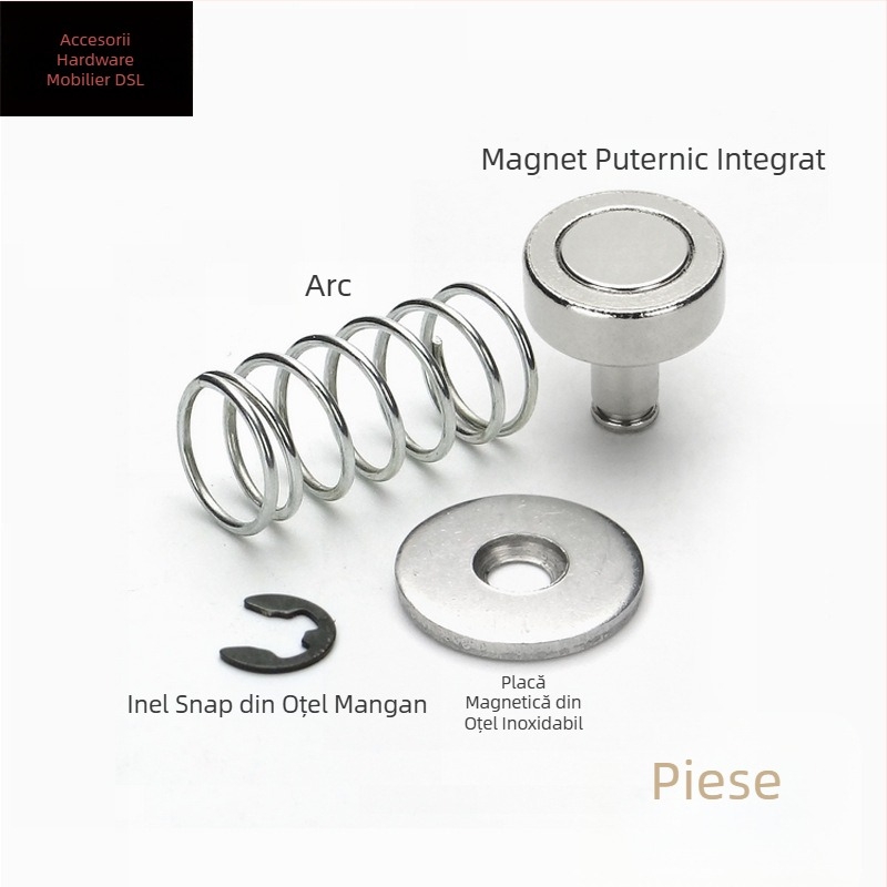 Oțel inoxidabil, mecanism magnetic pentru ușă montat pe podea, silențios, argintiu, stil japonez modern
