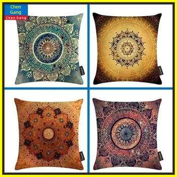 Husă de pernă cu model mandala în stil boem
