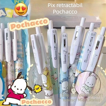 Pix gel drăguț cu câinelul Pacha, 0,5 mm, mecanism de apăsare, papetărie