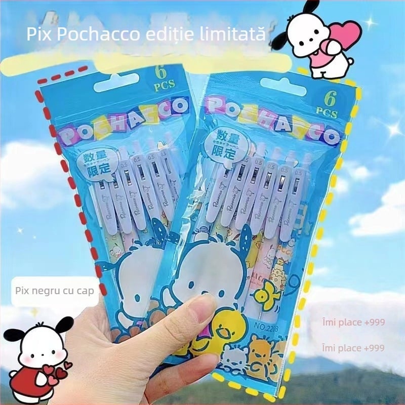 Pix gel drăguț cu câinelul Pacha, 0,5 mm, mecanism de apăsare, papetărie