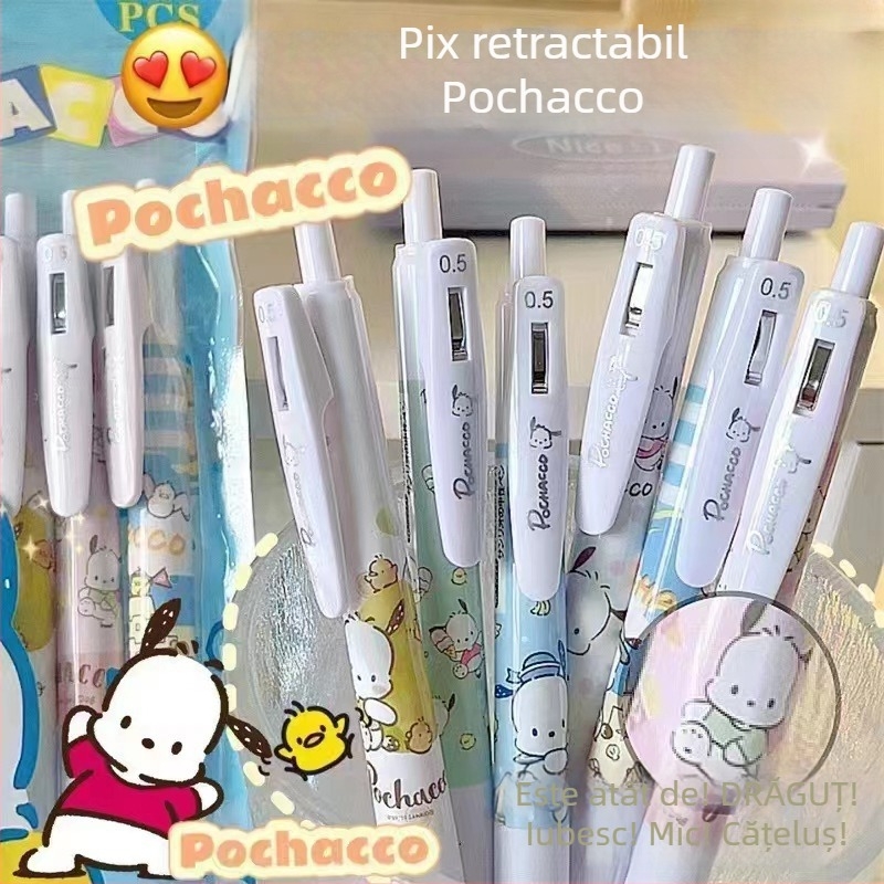 Pix gel drăguț cu câinelul Pacha, 0,5 mm, mecanism de apăsare, papetărie