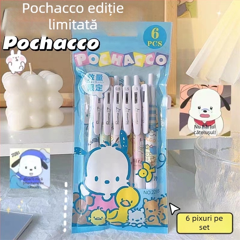 Pix gel drăguț cu câinelul Pacha, 0,5 mm, mecanism de apăsare, papetărie