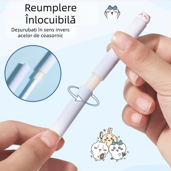 Pix gel negru cu vârf ST, pentru elevi și birou, scriere netedă, uscare rapidă, design drăguț