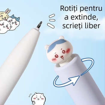 Pix gel negru cu vârf ST, pentru elevi și birou, scriere netedă, uscare rapidă, design drăguț