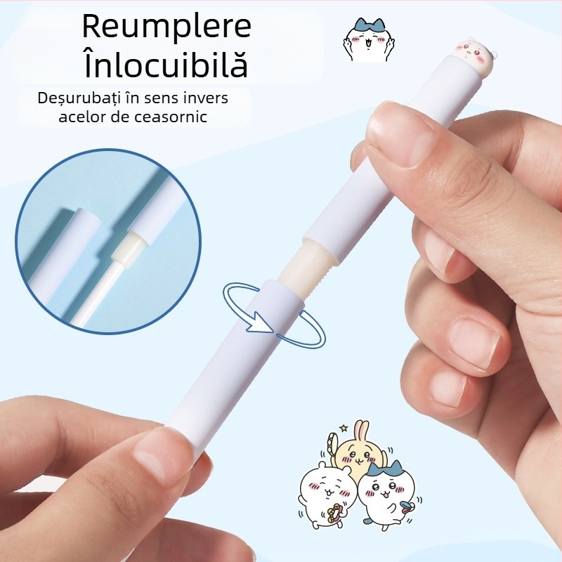 Pix gel negru cu vârf ST, pentru elevi și birou, scriere netedă, uscare rapidă, design drăguț