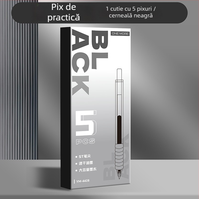 Stilou gel cu mecanism de apăsare pentru examene și exerciții — cerneală netedă, uscare rapidă, set