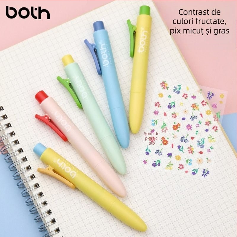 BOTH Pix Gel cu blocare în culori fructate, de buzunar, retractabil, corp rotund, portabil