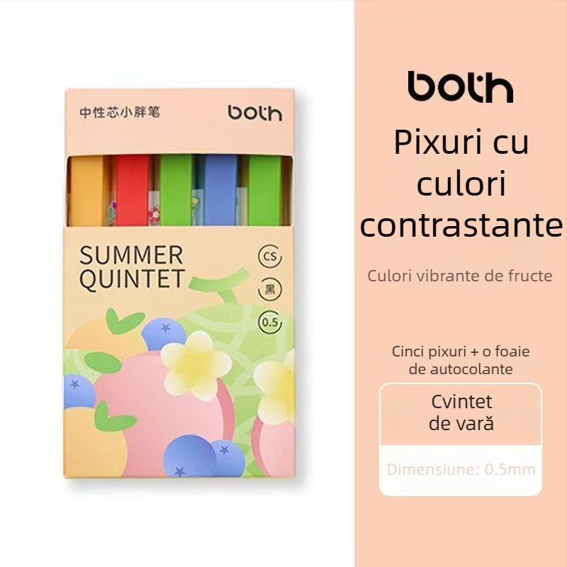 BOTH Pix Gel cu blocare în culori fructate, de buzunar, retractabil, corp rotund, portabil