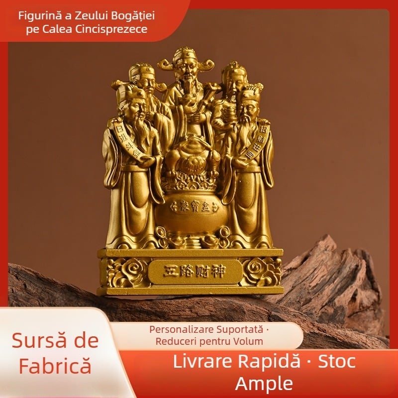 Statuetă a Zeului Bogăției – ornament metalic pentru casă și birou