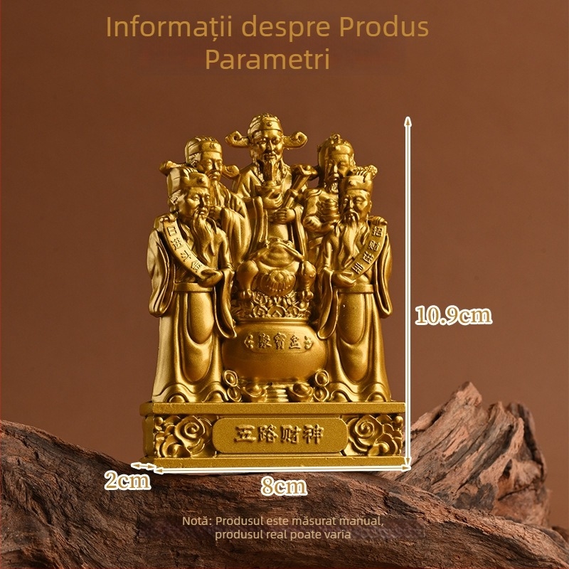 Statuetă a Zeului Bogăției – ornament metalic pentru casă și birou