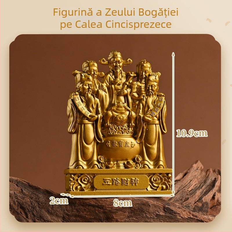 Statuetă a Zeului Bogăției – ornament metalic pentru casă și birou