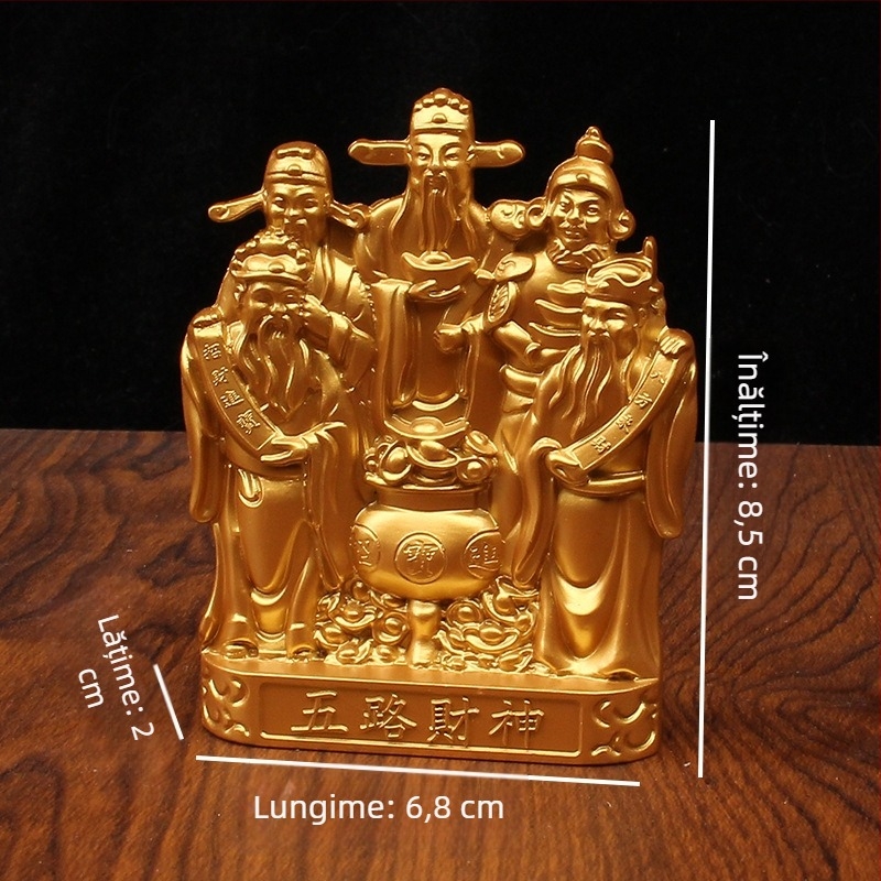 Statuetă a Zeului Bogăției – ornament metalic pentru casă și birou
