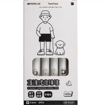 Mahe TACOTACO serie stilouri gel, 0.5mm, negru, design minimalist pentru elevi