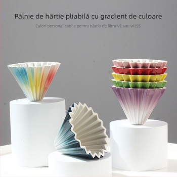 Filtru ceramic V60 pentru cafea, gradient curcubeu, mic, conic, pentru preparare manuală