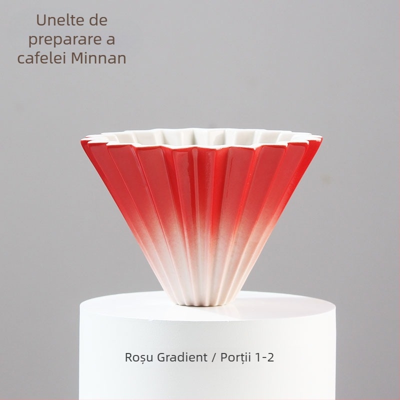 Filtru ceramic V60 pentru cafea, gradient curcubeu, mic, conic, pentru preparare manuală