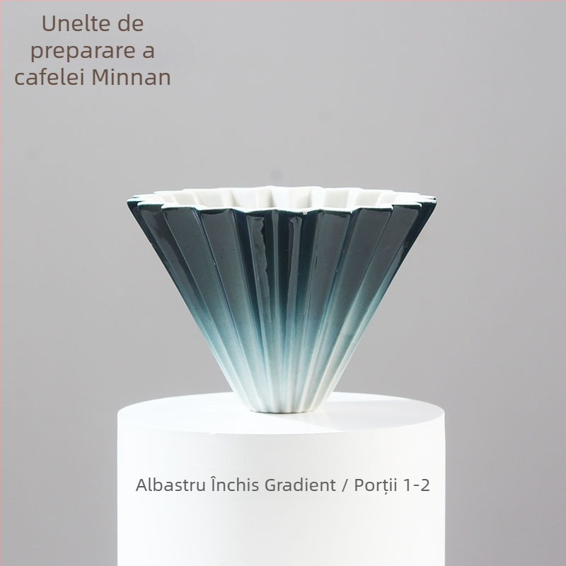 Filtru ceramic V60 pentru cafea, gradient curcubeu, mic, conic, pentru preparare manuală