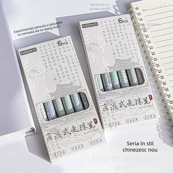 Pix gel cu cerneală lichidă, uscare rapidă, design elegant, corp lung, capacitate mare, ideal pentru învățare și examene