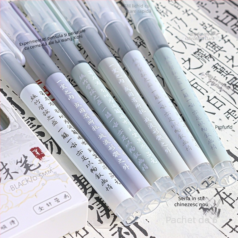 Pix gel cu cerneală lichidă, uscare rapidă, design elegant, corp lung, capacitate mare, ideal pentru învățare și examene