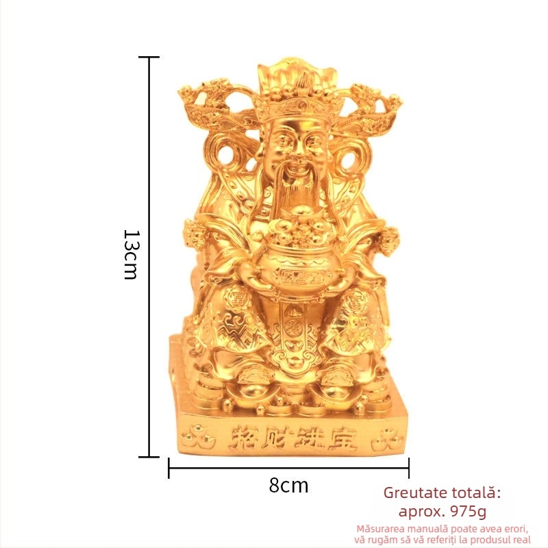 Statuetă din rășină a Zeului Bogăției pentru decor de casă, ornament de birou