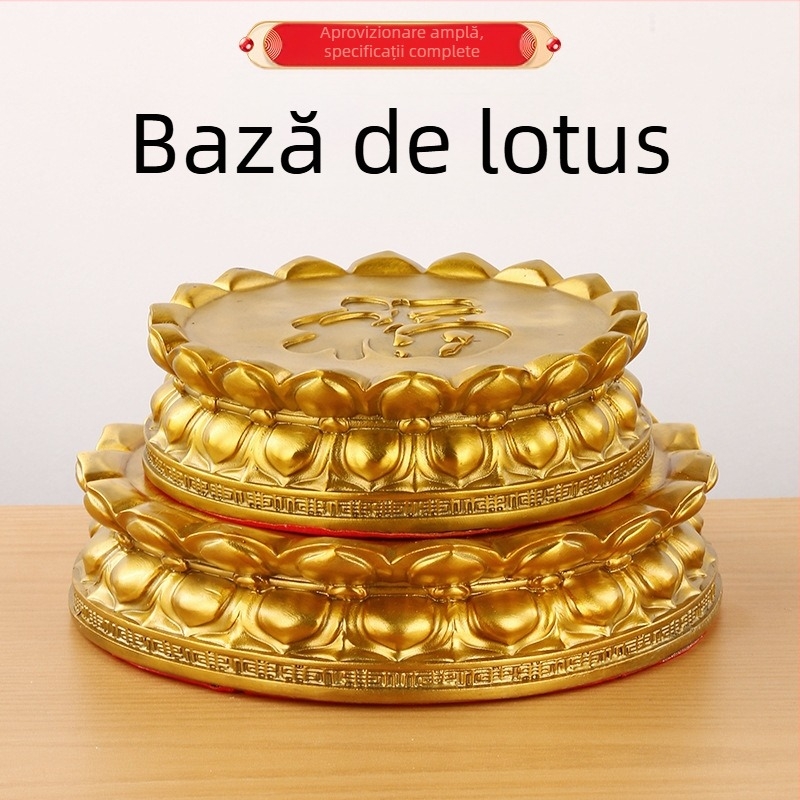 Bază din alamă cu lotus pentru statuia Guanyin Bodhisattva – bază înălțată pentru statui budiste