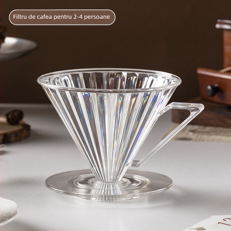 În stoc: filtru de cafea din plastic, cană de cafea transparentă, conică pentru turnare în comun