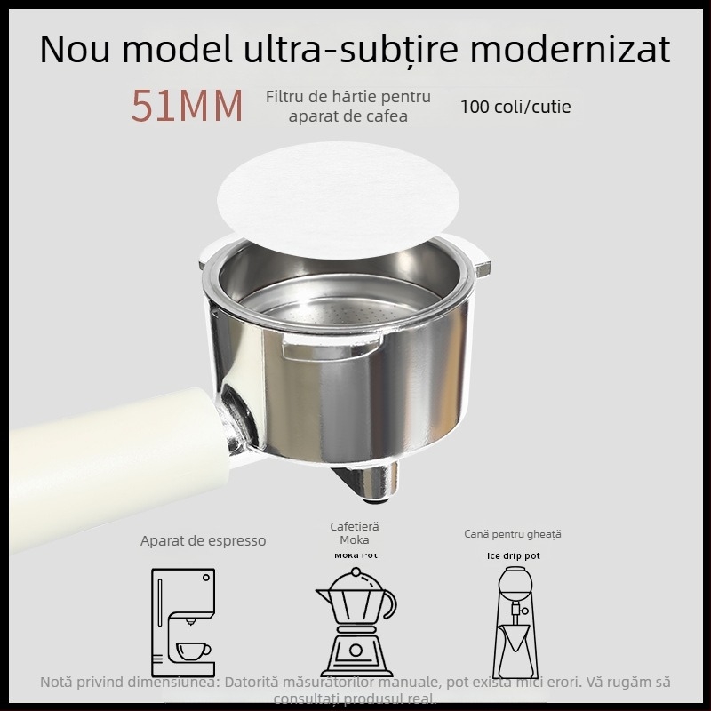 Filtru circular de cafea pentru moka pot, filtru secundar pentru espresso, universal 58 mm