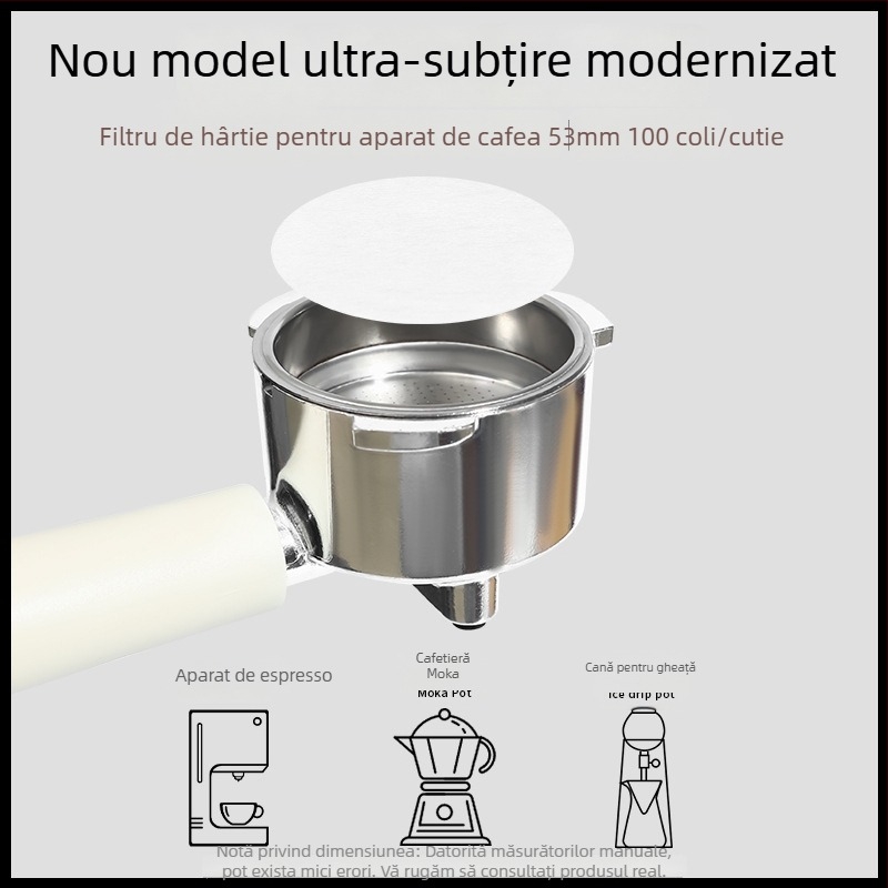 Filtru circular de cafea pentru moka pot, filtru secundar pentru espresso, universal 58 mm