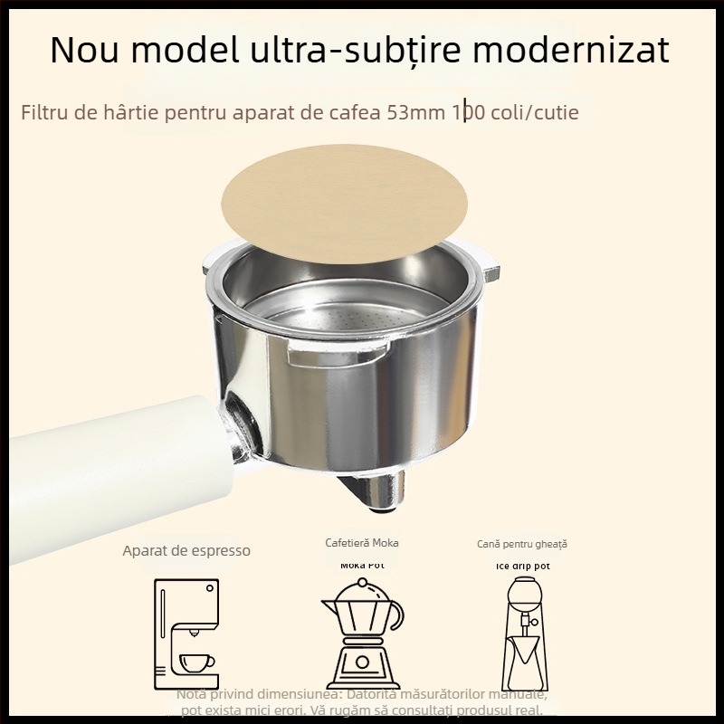 Filtru circular de cafea pentru moka pot, filtru secundar pentru espresso, universal 58 mm