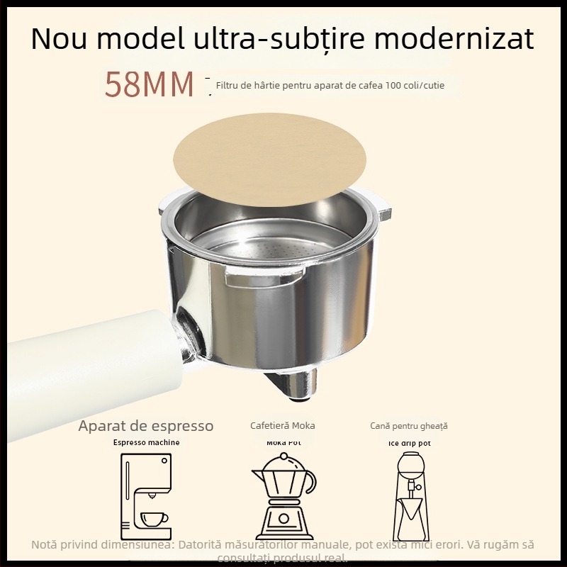 Filtru circular de cafea pentru moka pot, filtru secundar pentru espresso, universal 58 mm