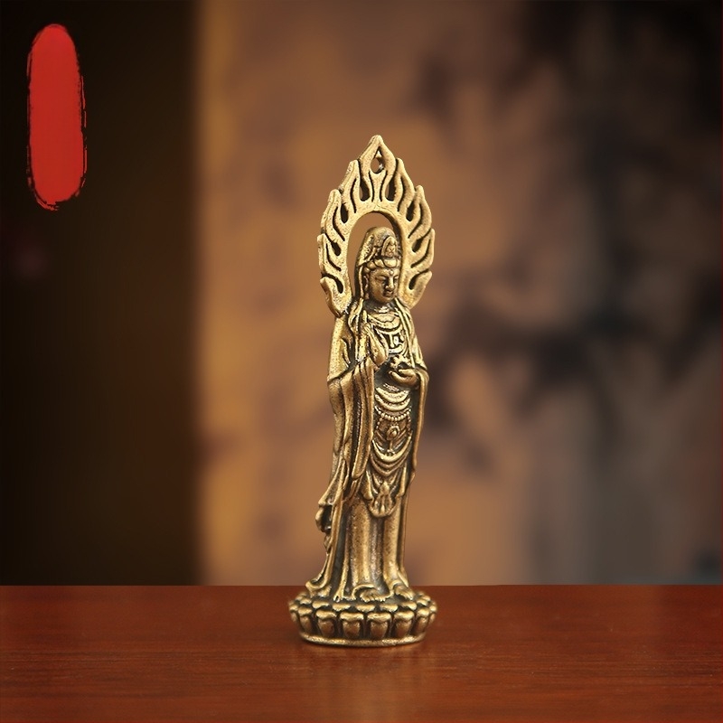 Statuie de Guanyin Bodhisattva din alamă pentru decor de masă