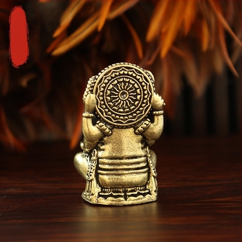 Ganesha din alamă cu patru brațe, statuetă thailandeză Buddha, decor vintage pentru birou, zeul bogăției, obiect de colecție artizanal din Asia de Sud-Est