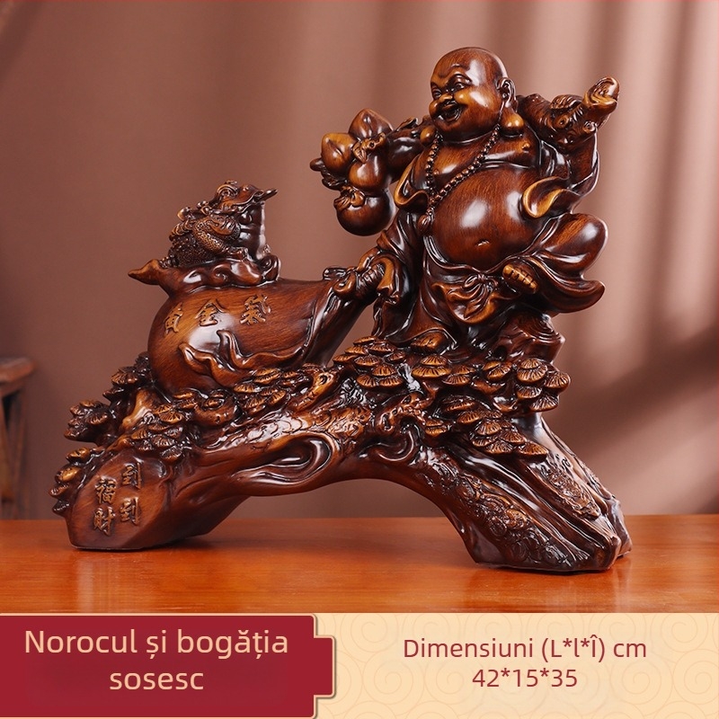 Figură Buddha Maitreya, Buddha zâmbitor cu sac, decor pentru casă și birou