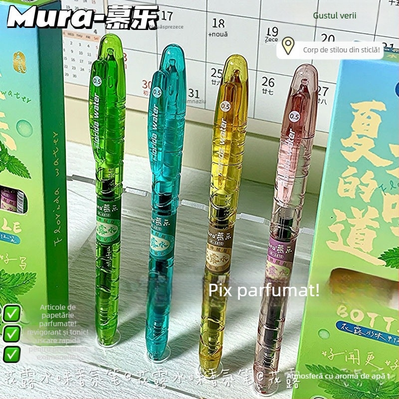 Mule ST stilou gel cu parfum floral, retractabil, 0,5 mm, cerneală neagră