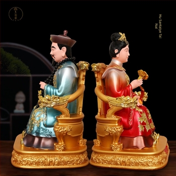 Statuie Buddha pentru decor de interior, 16 inchi (38 cm), culoare cupru, rășină cu fibră de sticlă