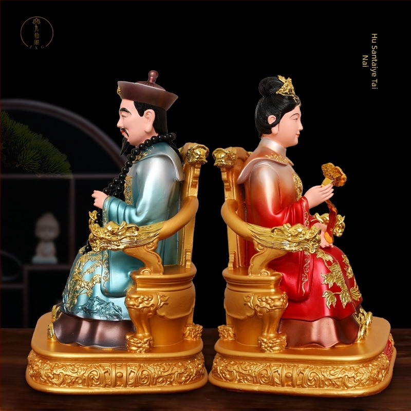Statuie Buddha pentru decor de interior, 16 inchi (38 cm), culoare cupru, rășină cu fibră de sticlă