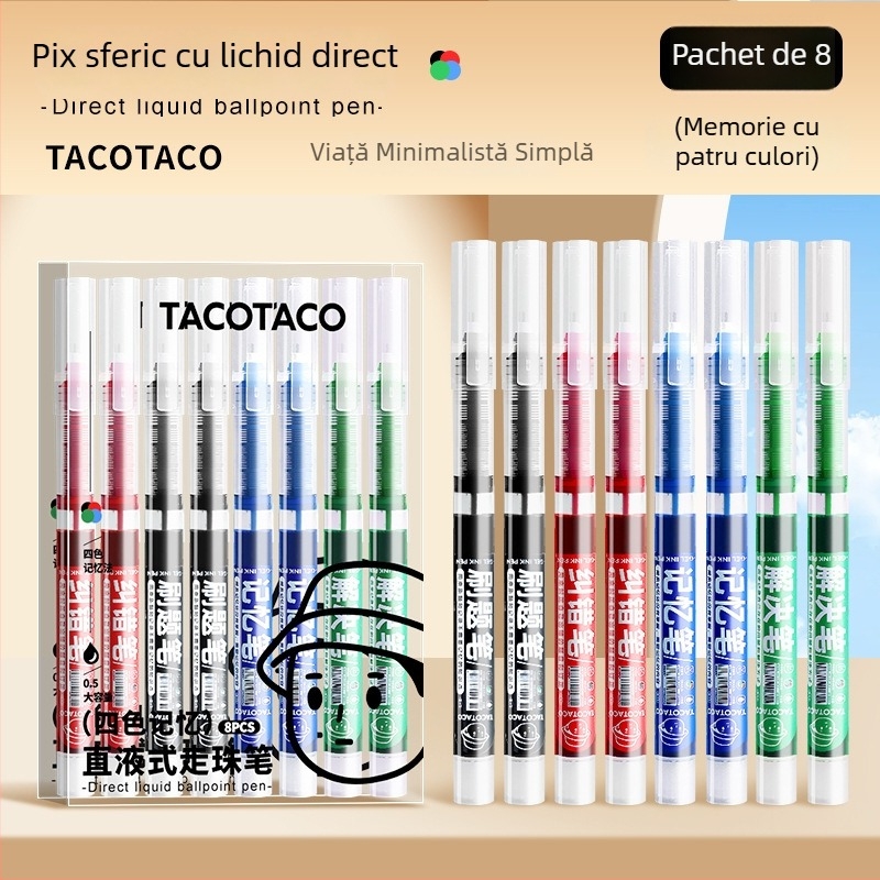 Memory Toast stilou gel patru culori, 0,5 mm, erasabil, pentru elevi performanți