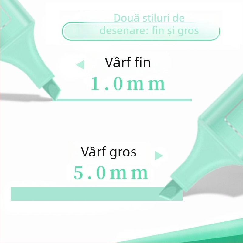 Highlighter cu vârf gros și capacitate mare, culori vii pentru elevi