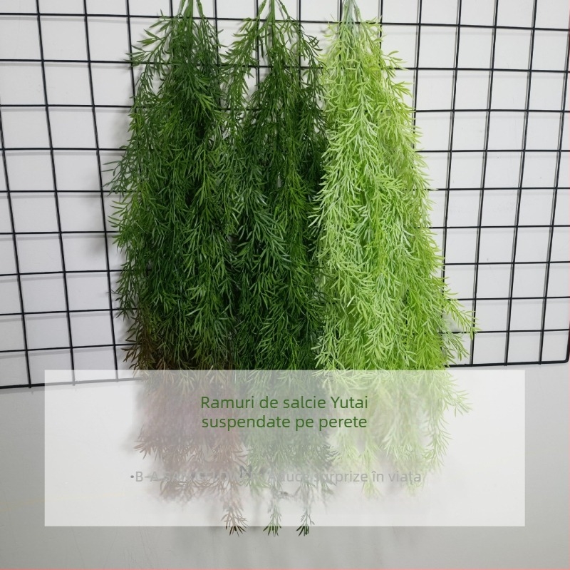 Plantă artificială cu viță de ratan, frunze din plastic, decor de perete pentru casă și birou