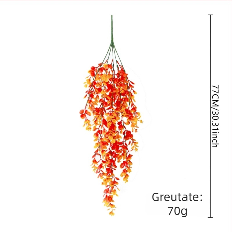 Ghirlandă rotundă din ratan artificial cu eucalipt, pentru decor interior și exterior de Crăciun