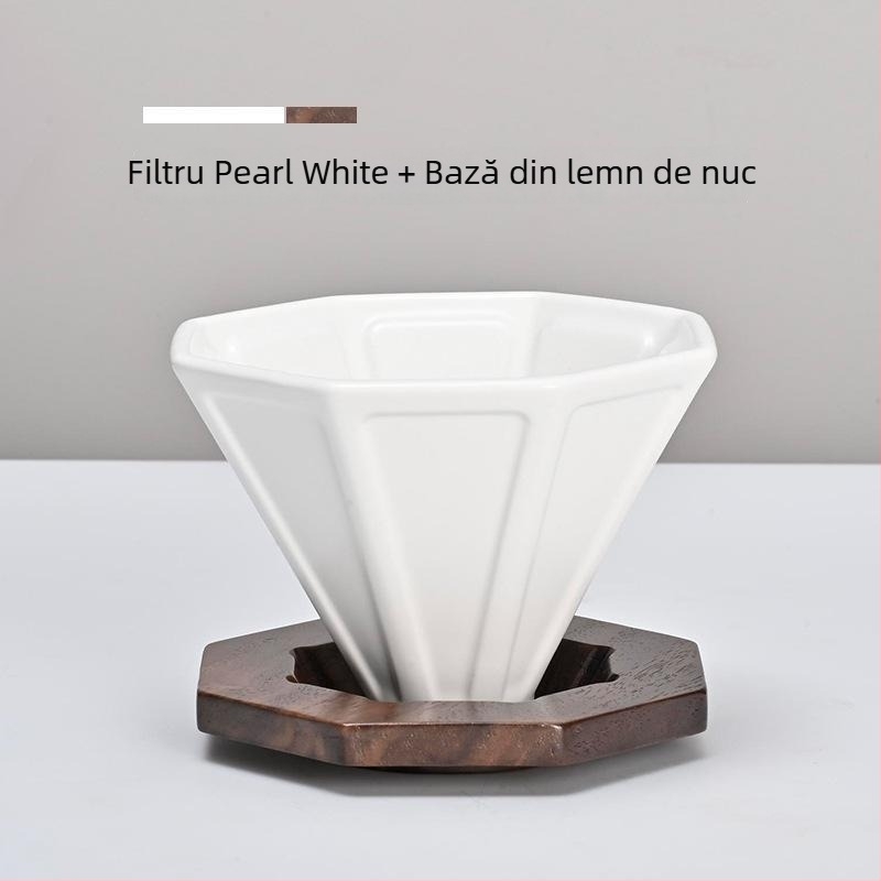 Cana ceramică de filtru pentru cafea, pentru preparare manuală, pâlnie de filtrare octagonală, filtru pentru cafea măcinată, ustensile pentru cafea de casă