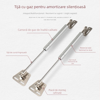 Arc gaz pentru uși de dulap, cu acționare pneumatică telescopică