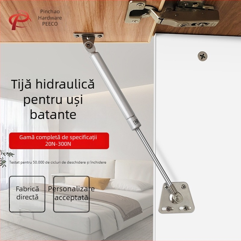 Arc gaz pentru uși de dulap, cu acționare pneumatică telescopică