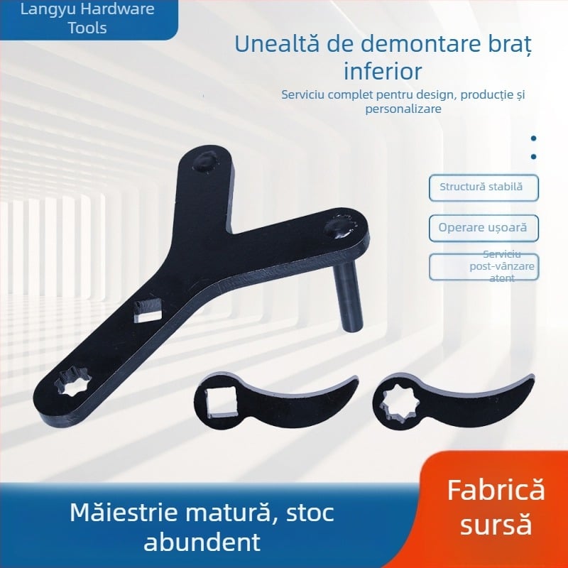 Set scule demontare braț inferior suspensie – extractor ergonomic pentru demontaj și montaj, unealtă pentru demontarea semi-lagăr cu formă de corn