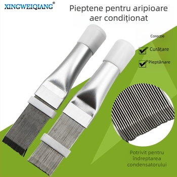 Pieptene din oțel inoxidabil pentru lamelele condensatorului și evaporatorului de aer condiționat; unealtă de îndreptat lamelile cu perie